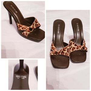 Bebe leopard skin sandals